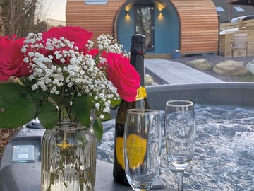 Prosecco in the hot tub