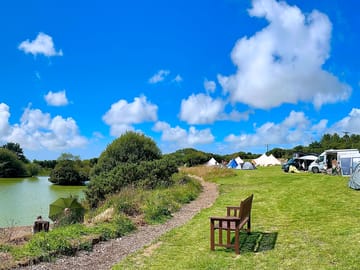 Lake view camping field