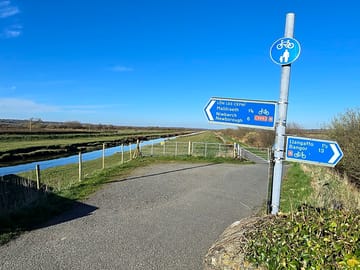 Cycle path near the site