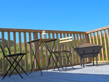Barbecues and firepits on the private decking