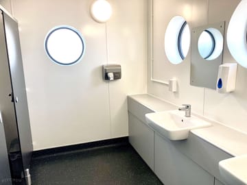 Inside the toilet block