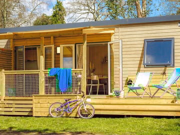 Exterior of a three-bed caravan