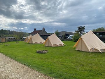 Grass camping field