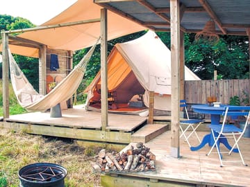 Bell tent on private deck