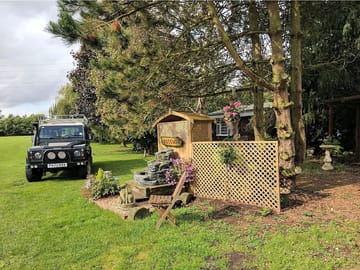 Welcome area with scout hut and other facilities