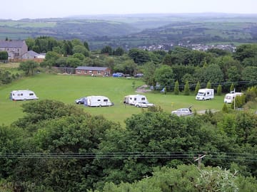 Aerial view of the site with spacious pitches