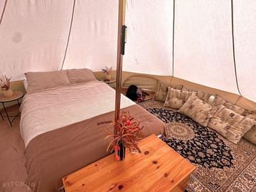 Your double bed invites you to rest after a day of aventure.