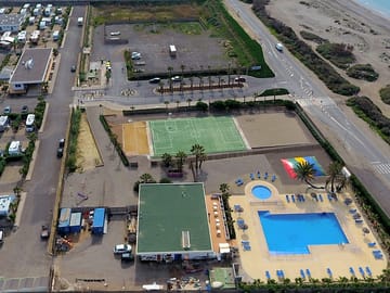 Aerial view over the pool