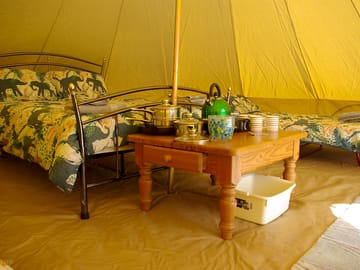 Inside the tent