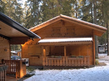 Outside the lodge
