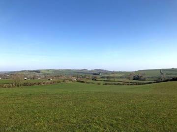 View of one of the pitches and surrounding countryside