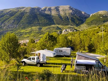 View from the top of the site towards the Mount Greco massif