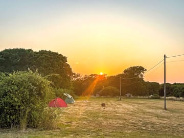 The campsite at sunset