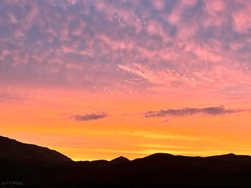 Sunset skies over the site