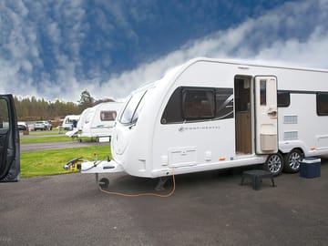 Caravans parked on pitches