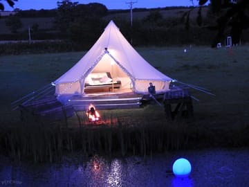 The bell tent at night