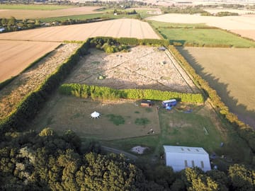 Aerial view of the big and small camping meadows