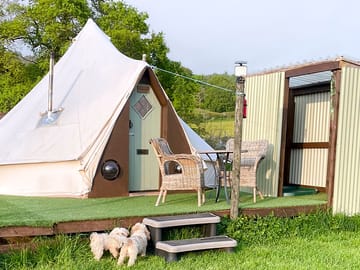 Bell tent with outdoor seating