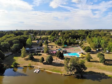 Aerial view of the campsite