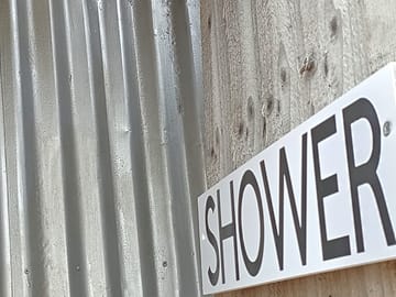Lovely warm showers after a day at the beach.