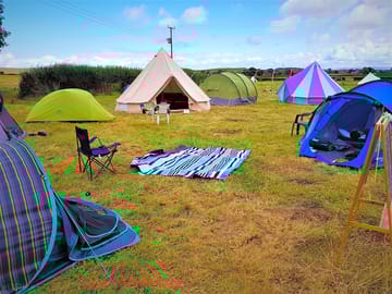 Camping field with somerset views