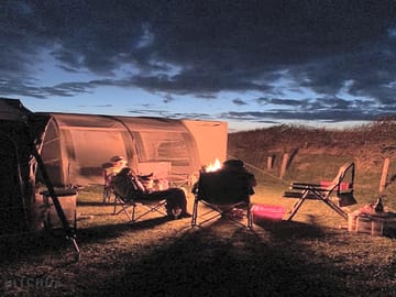 A picture camping in the evening on our site