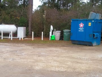 Propane filling station and trash receptacle