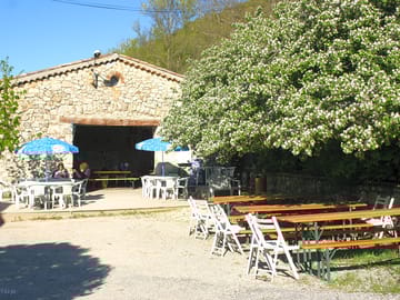 The converted barn houses the communal room