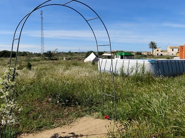 Swimming pool and pitches for tents
