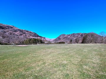 Blue skies above the camping field