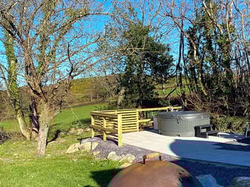 Hot tub on private patio