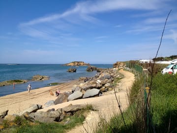 The beach is right at the front of the campsite