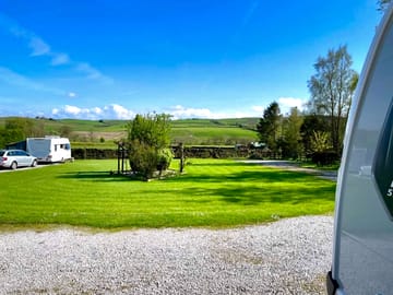 Well-kept hardstanding pitches with far-reaching views