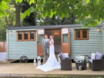 The snowdrop shepherd's hut at used for a venue shoot - perfect for romantic getaways!