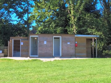 The all new shower and toilet block.