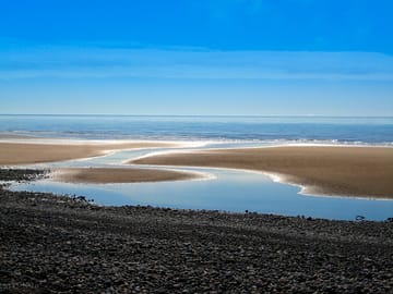 The beach is only a short walk away