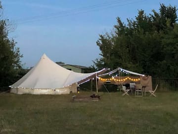 Melon bell tent in evening