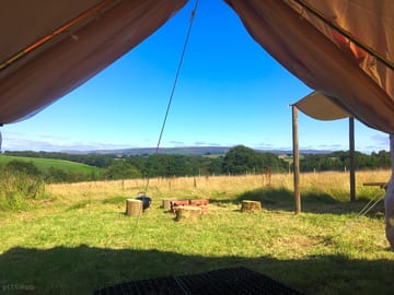 View from inside the tents