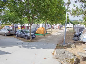 Pitches with car parking and trees for shade