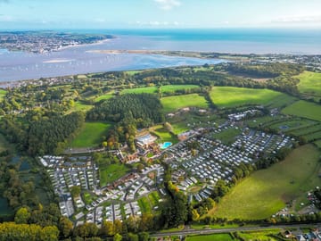 Aerial view over Cofton Holidays