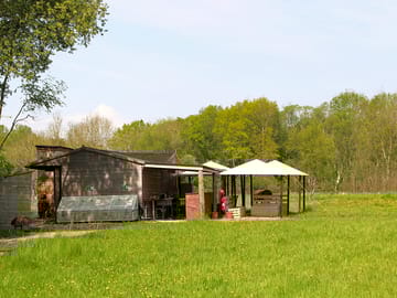 Camping toilet and kitchen block