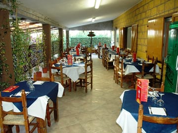The outdoor area of the restaurant