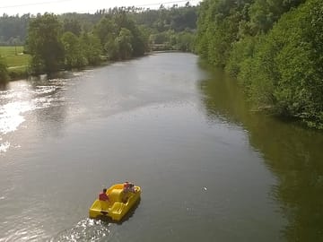 Pedalo excursion on the river