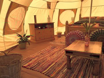 Stylish bell tent interior