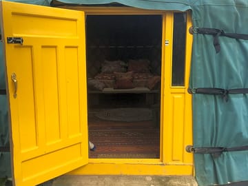 Yurt with yellow doors