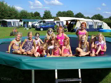 Trampolines dotted around the site