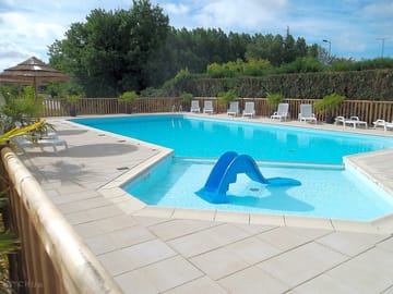 The heated swimming pool and paddling pool