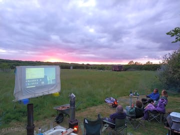 Cinema night in the camping field