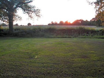 Summer evening sunset on site