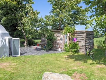 Our domes with cabin bathroom and kitchen, parking alongside every unit